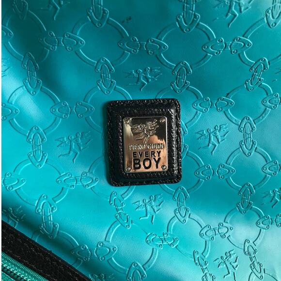 Piero Guidi Every Boy Crossbody Bag Womens Aqua Blue Black 21" Drop - Picture 3 of 9